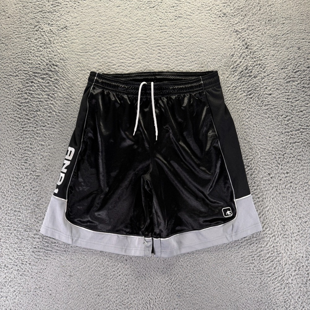 VTG AND1 All Court Colorblock Shorts Mens L Black Polyester Athletic Basketball